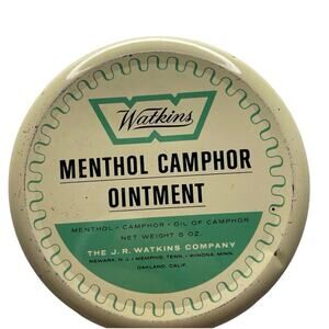 Vtg Advertising Tin Can - J.R. Watkins - Menthol Camphor Ointment Display Decor